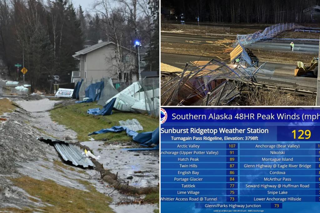 Alaska Hit by Hurricane-Force Winds Near 130 MPH Causing Major Damage