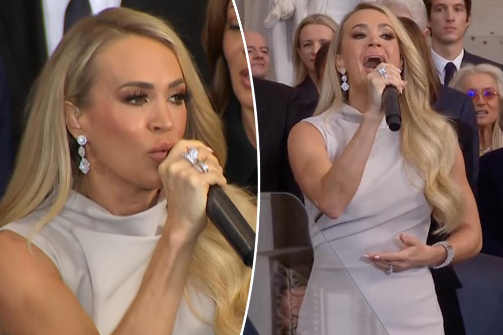 Carrie Underwood Stuns in Simple Dress at Donald Trump’s Inauguration