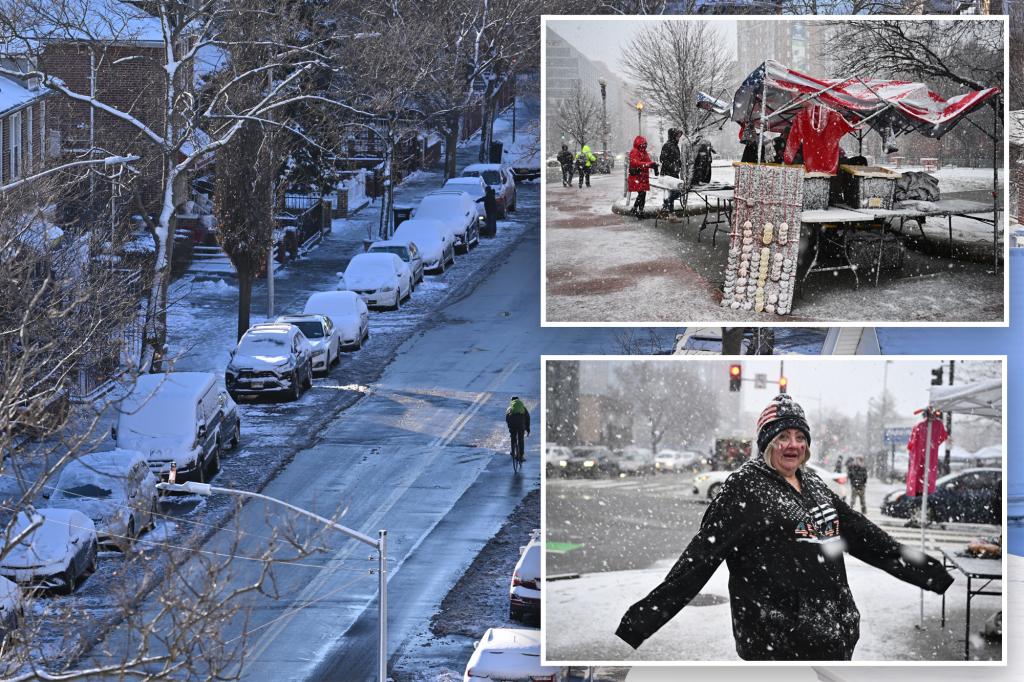 Winter Storm Causes Slick Roads and Flight Delays from Washington to Boston