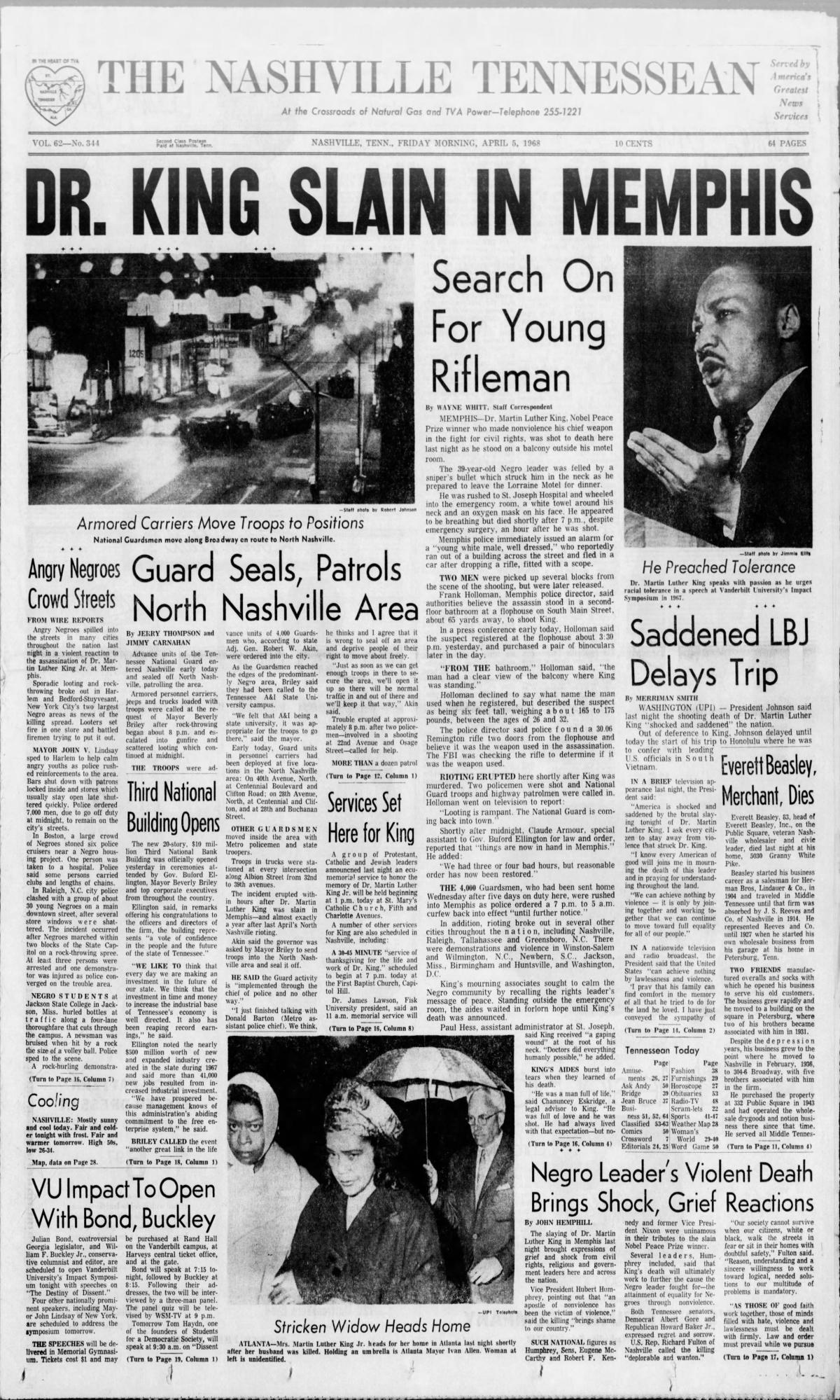 Reflecting on The Tennessean’s Coverage of Martin Luther King Jr.